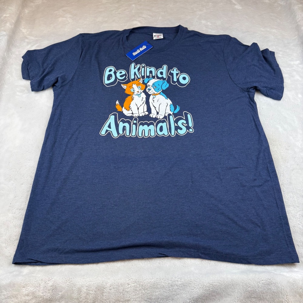 Charlie Hustle KC Pet Project Be Kind To Animals Navy T-Shirt - 2XL NWT